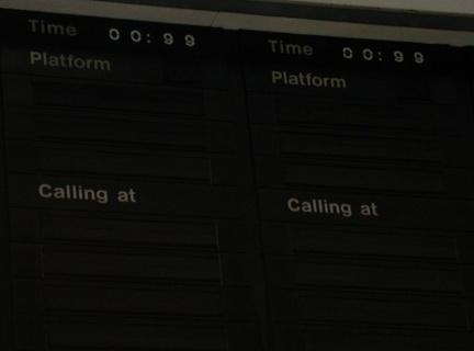 Blank departures board at Waterloo