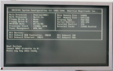 BIOS screen at Cambridge