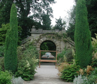 Arch, trees and painting