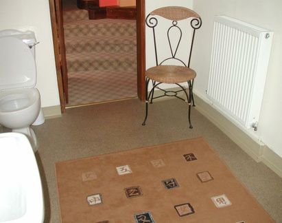Toilet, chair and door