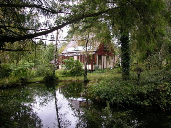 Pond by house