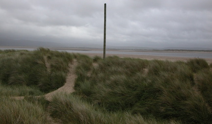 Post in front of estuary