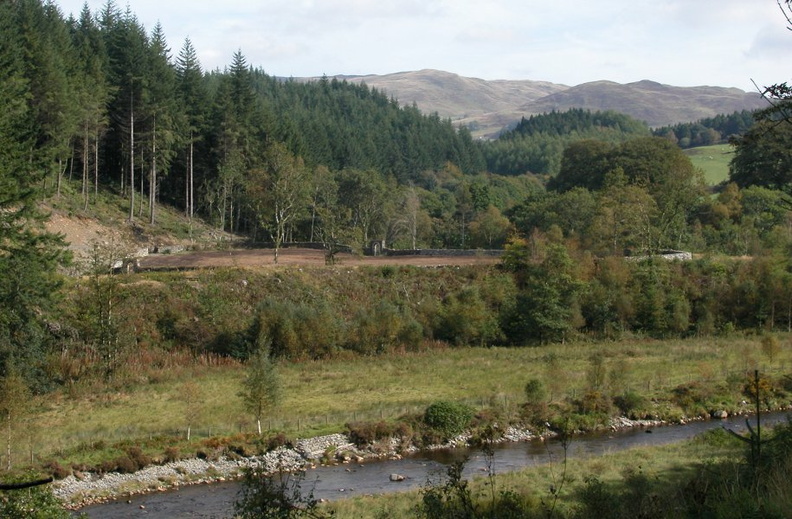 River with garden behind