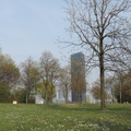 Park with tower in the background