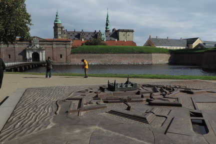 Model against the castle