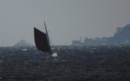 Yacht off the coast