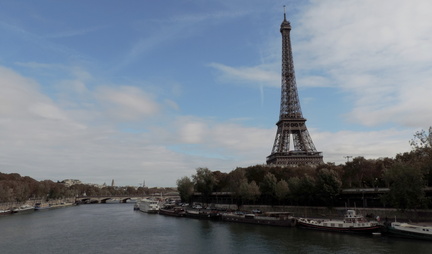 Eiffel Tower by river