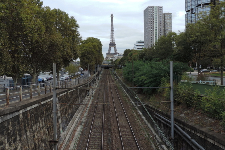 Eiffel Tower over railway