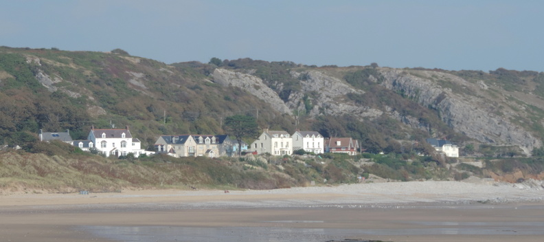 Village and cliffs