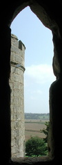Tower through window