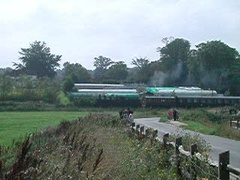 Train leaving Bodiam