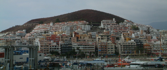 Buildings beneath the mountain