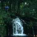 My mother above a waterfall