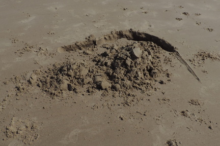 Unfinished sandcastle