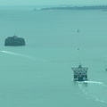 Ferry passing the sea forts