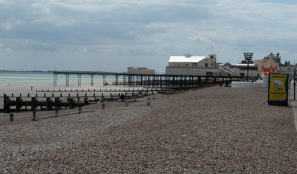Along the beach to the pier