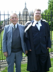 In front of King's with my grandfather