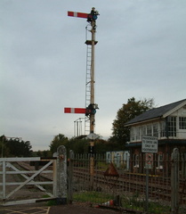 Old-fashioned signal at Thetford station