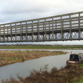 Footbridge and barge
