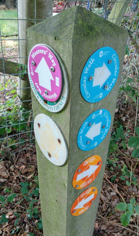 Colourful signpost