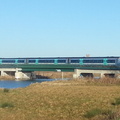 Train crossing bridge