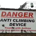 Anti climbing sign