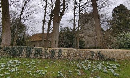 Church and Snowdrops