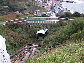 Cliff train leaving
