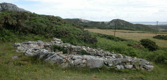Hut against landscape