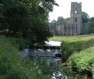 Abbey above weir