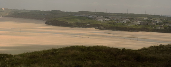 Across the beach