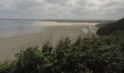 Along the beach