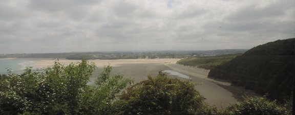 Along the beach