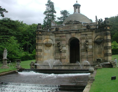 Cascade and house