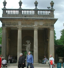 Pillars and statue