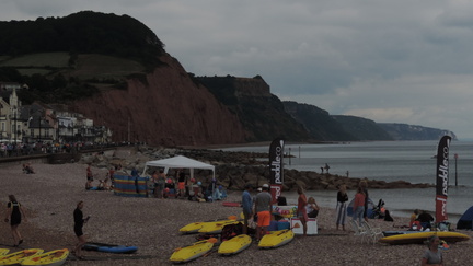 Along the beach