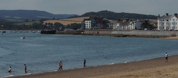 Along the beach