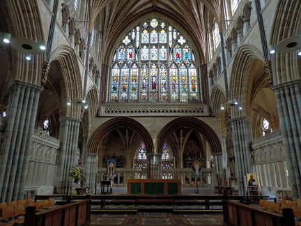 Stained glass above altar