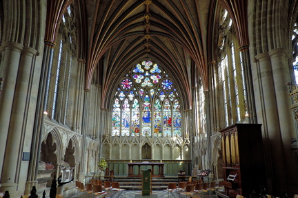 Stained glass above altar