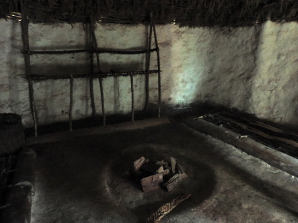 Inside the hut