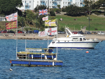 Pontoons and boat