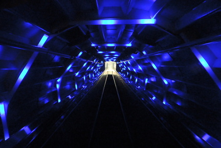 Escalator in blue