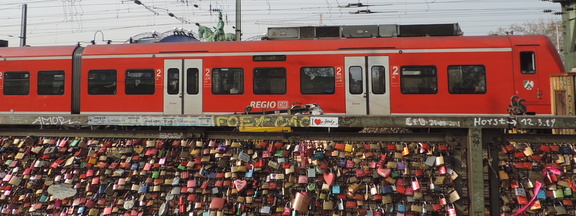 Train passing padlocks
