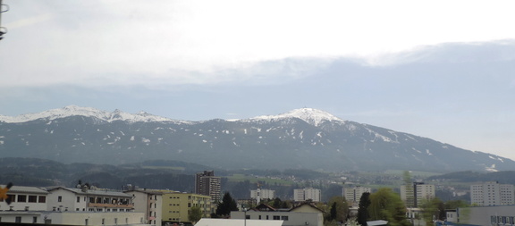 Town and mountains