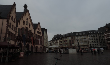 Across the plaza