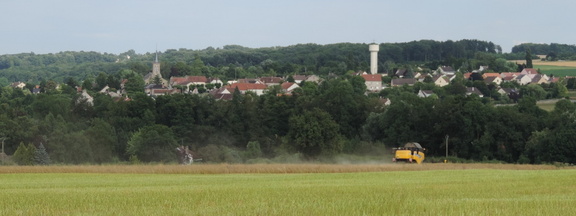 Over the fields towards the town
