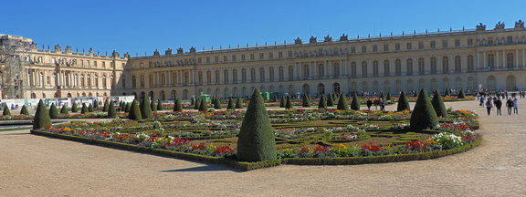 Palace and flower beds