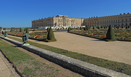Palace and flower beds