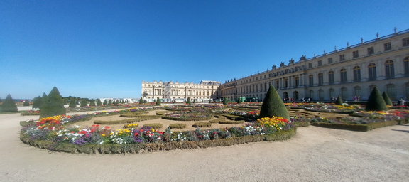 Palace and flower beds