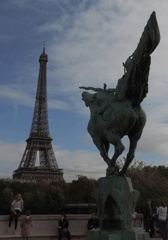 Statue and Eiffel Tower